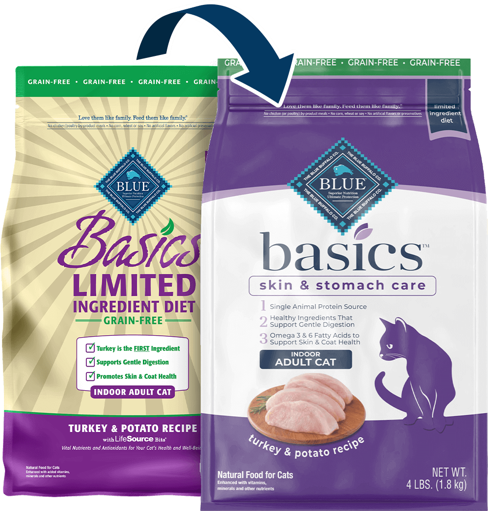 BLUE Buffalo Basics Grain-Free Indoor Turkey And Potato Recipe - Adult Cat (Dry)